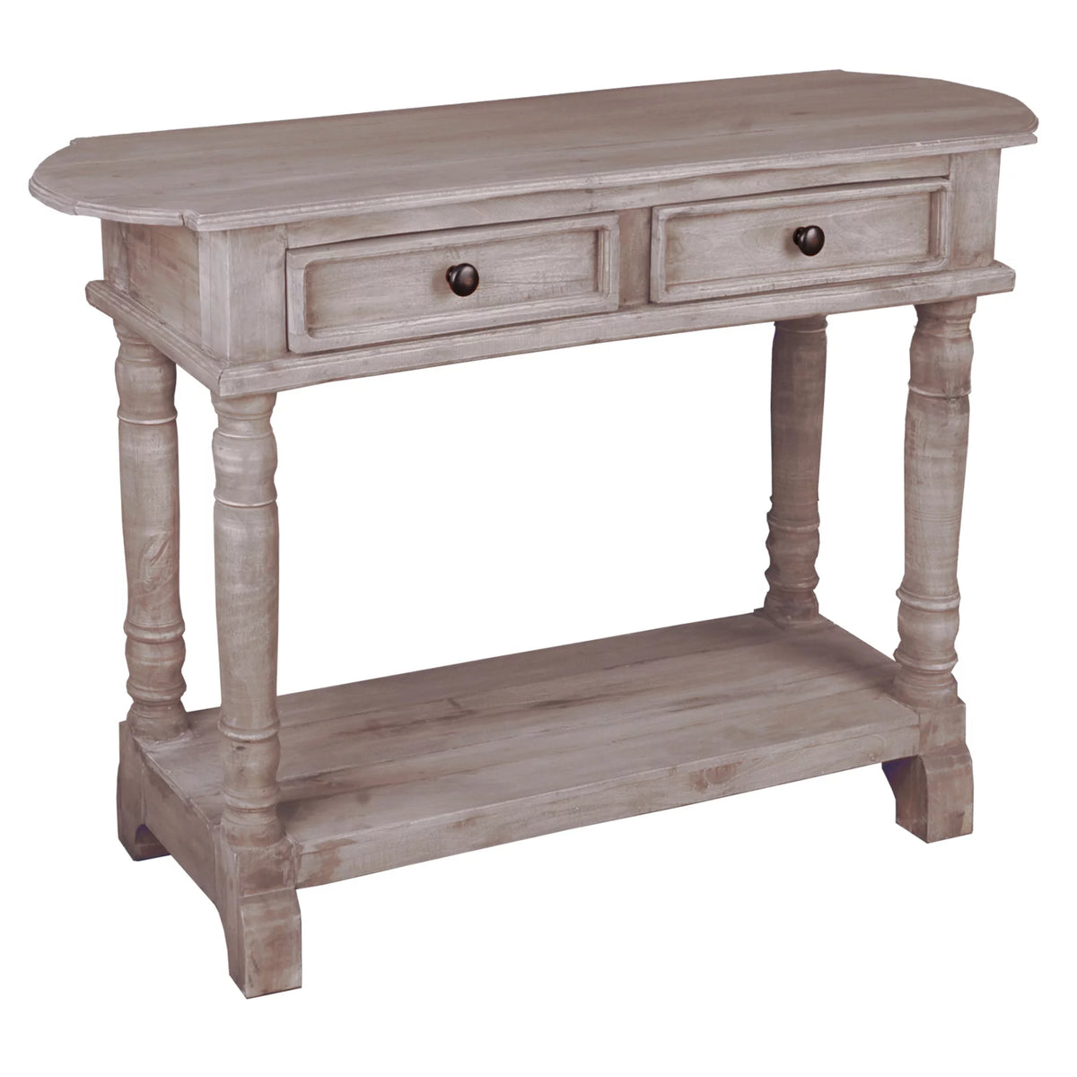 Natural Limewash Wood Console Table W8499