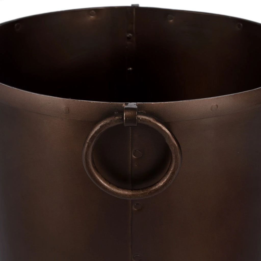 Round Handcrafted Iron Metal Planter A585