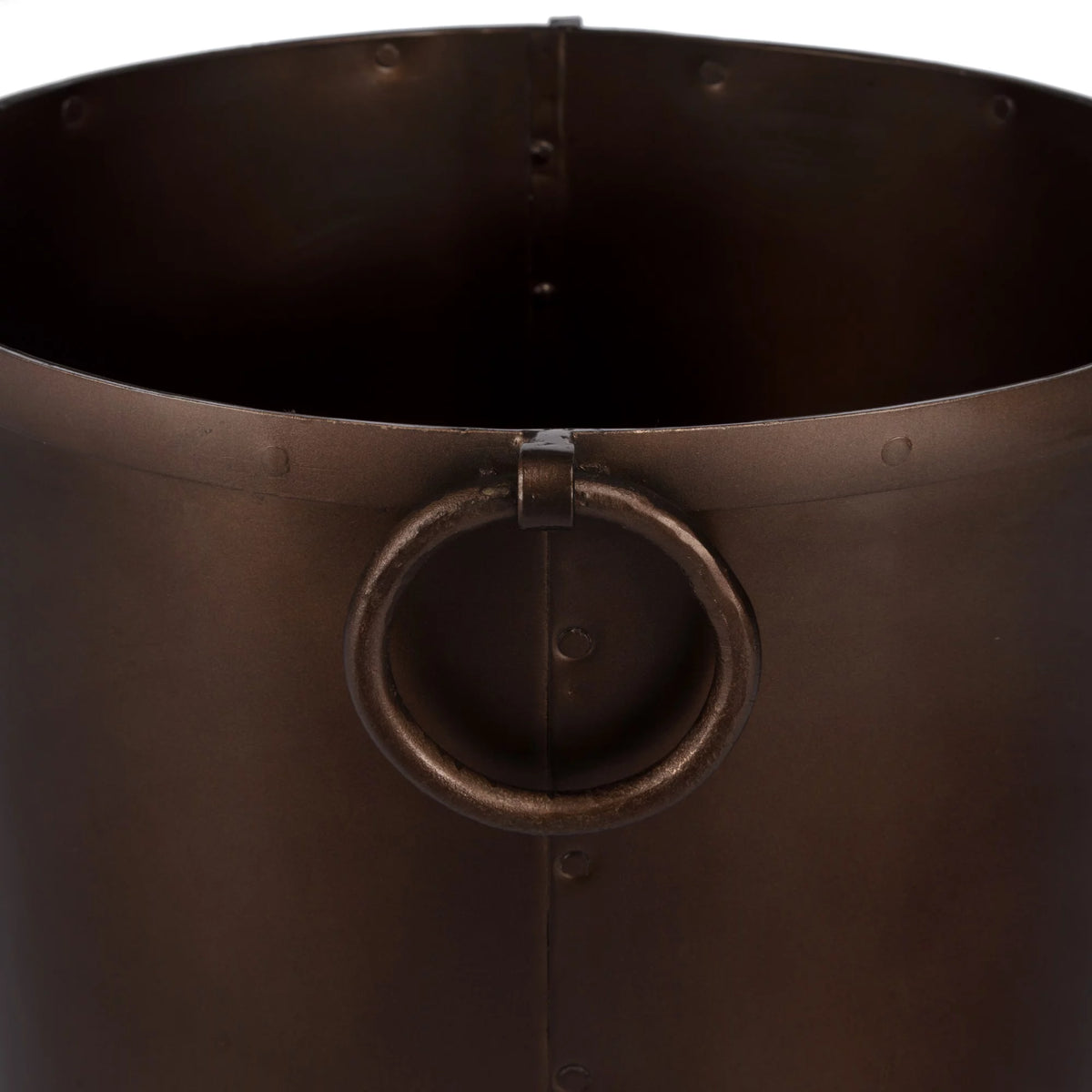 Round Handcrafted Iron Metal Planter A585