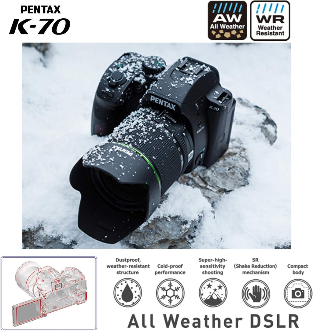 Black Weather-Sealed DSLR Camera with 18-135mm Lens I9216