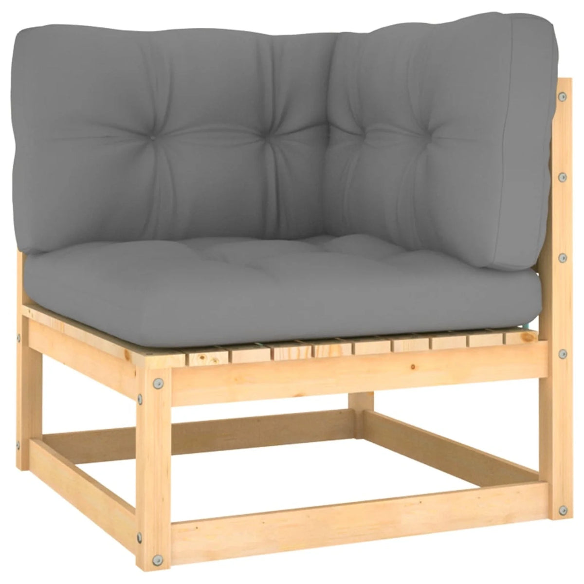 6 Piece Gray Cushioned Pinewood Sectional Sofa Set Q99827