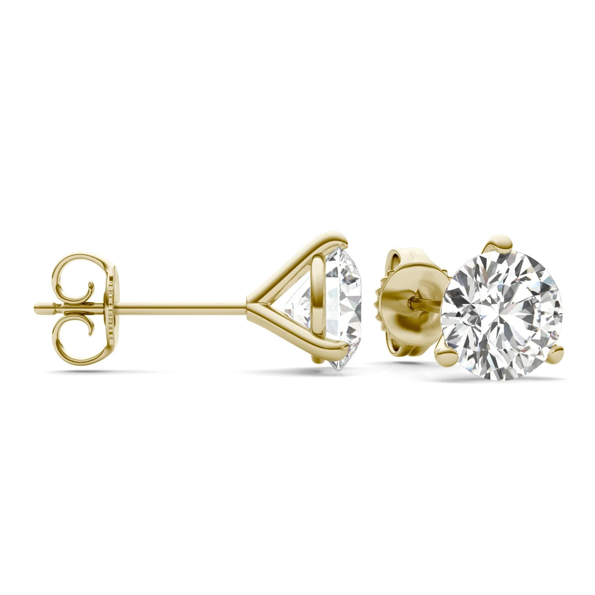 2 CTW Round Lab Grown Diamond Stud Earrings in 14K Yellow Gold N463328