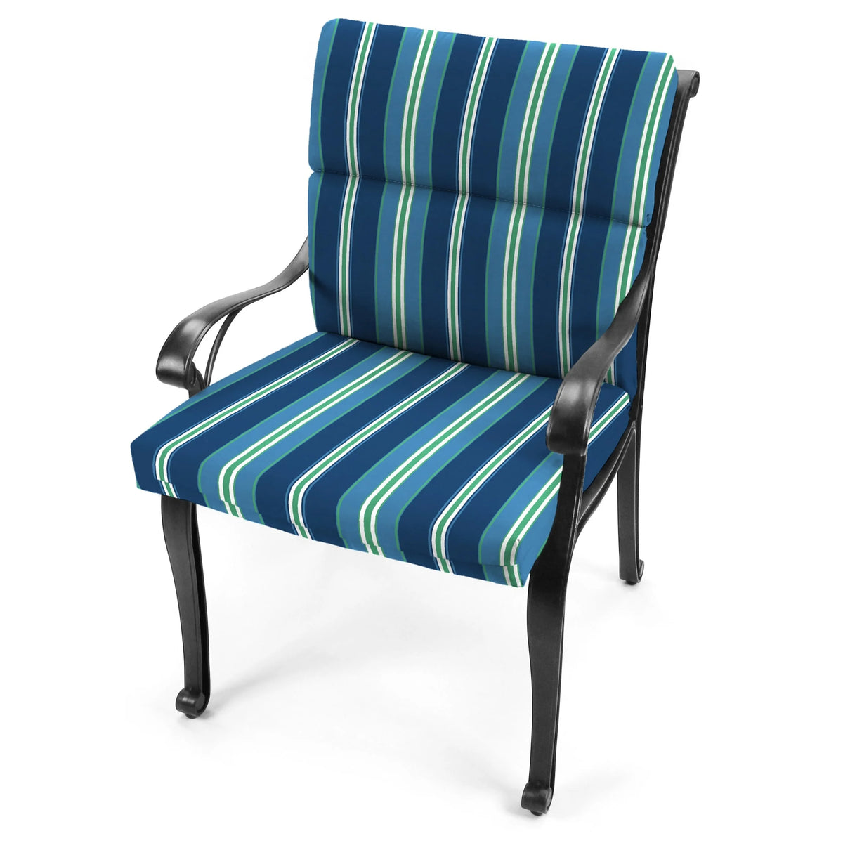 Mulberry Red Stripe Rectangular Outdoor Chair Cushion with Ties A15033