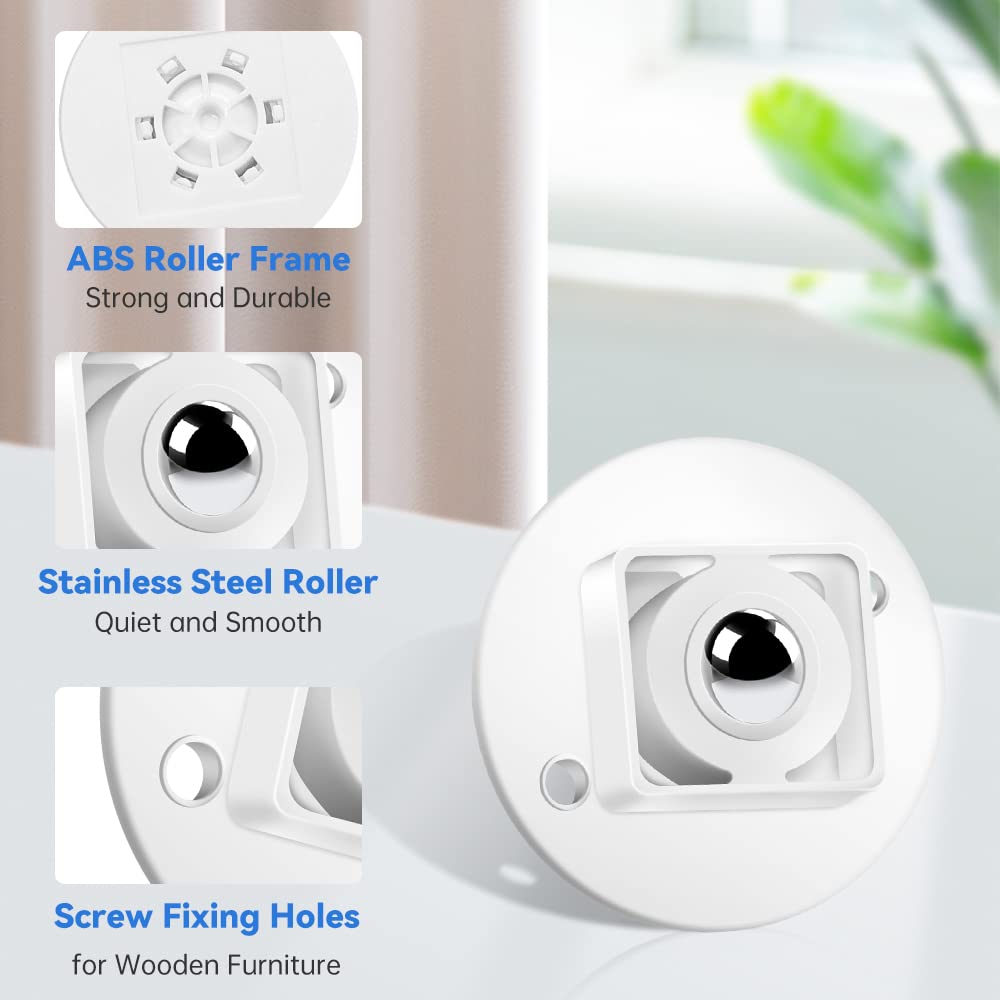 16 Pcs Self Adhesive Stainless Steel Swivel Caster Wheels B8518
