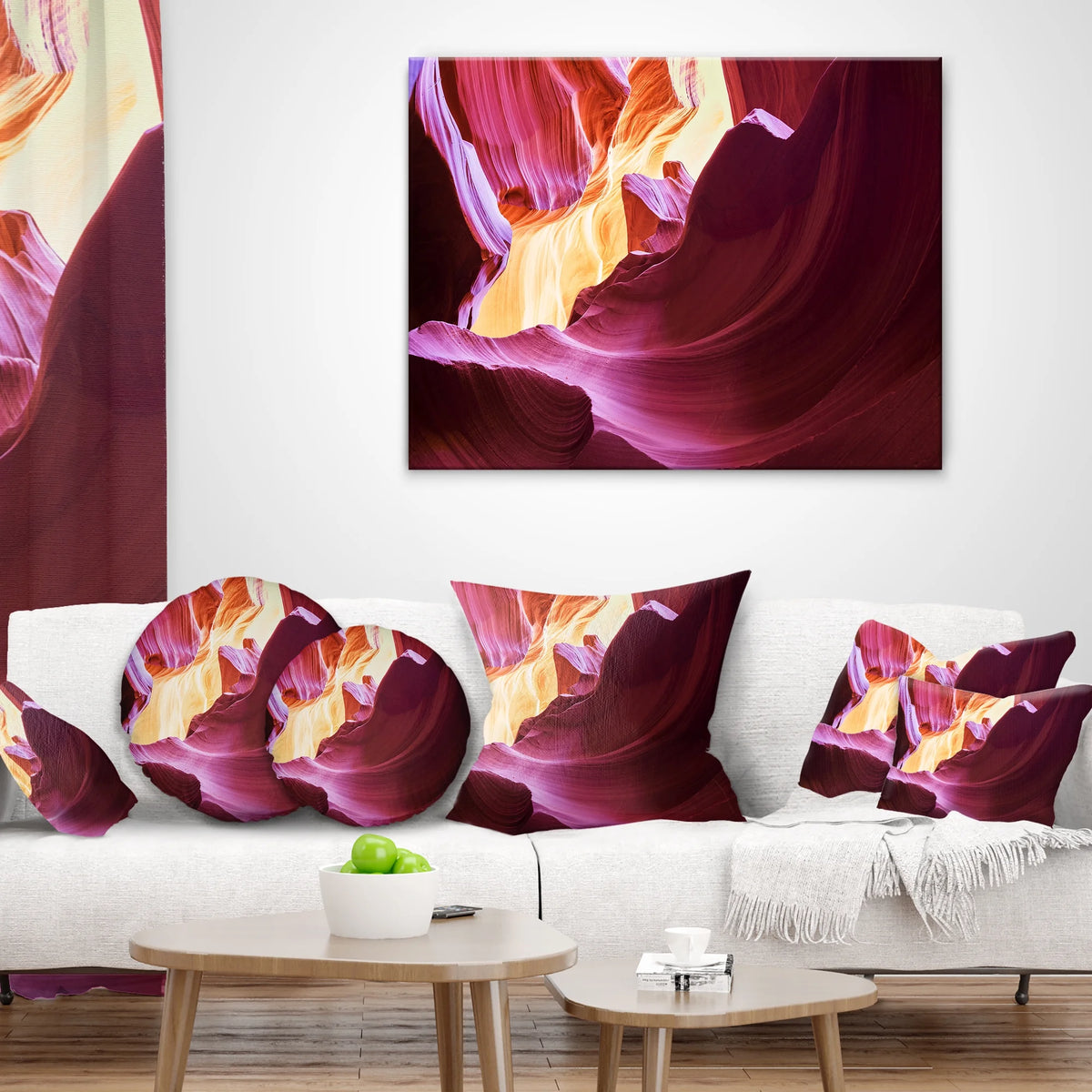 Purple Landscape Photography Throw Pillow N8293