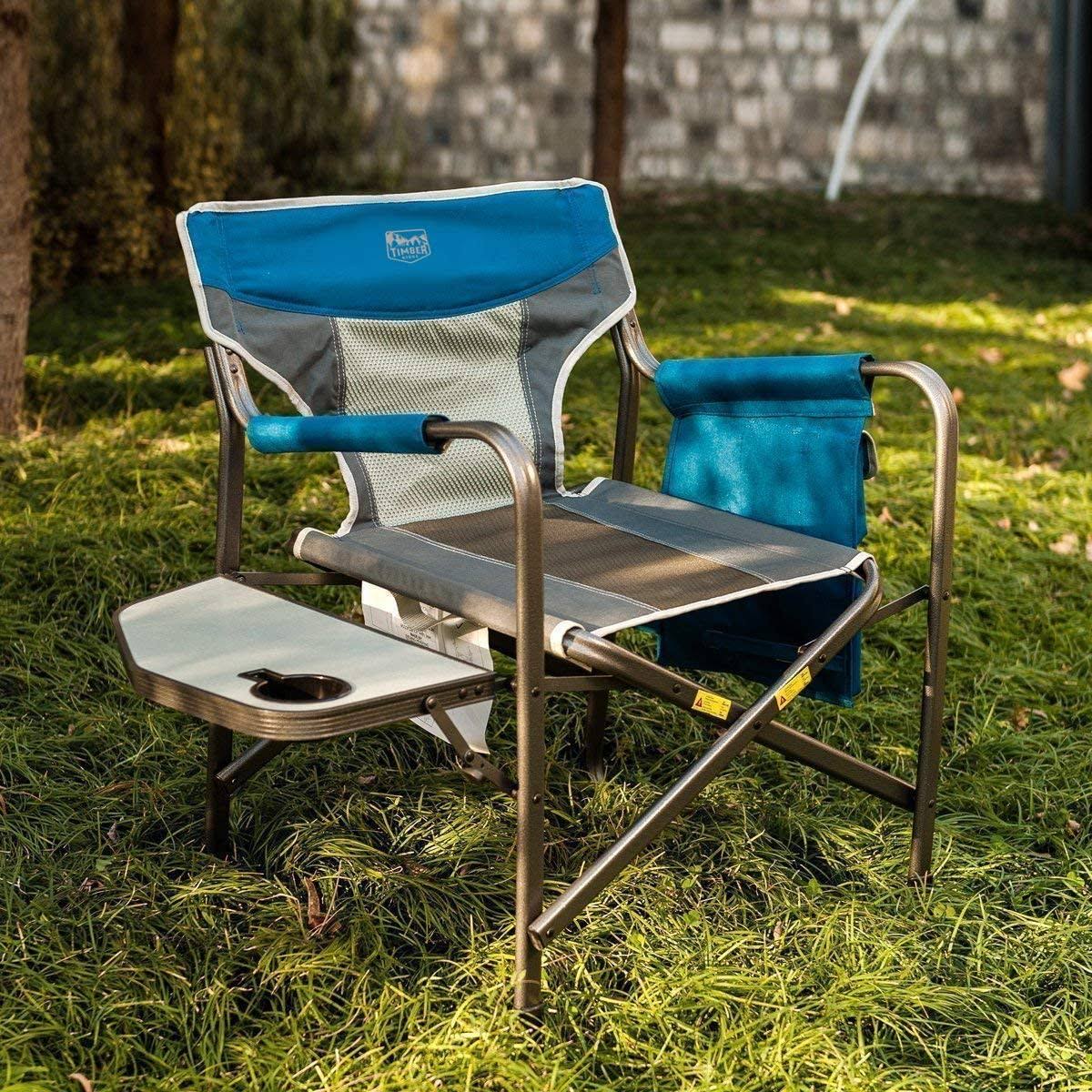 Portable Folding Directors Chair with Side Table (2 Pack) X591013