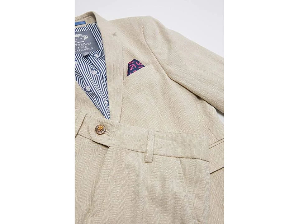 Khaki Herringbone Suit O6606