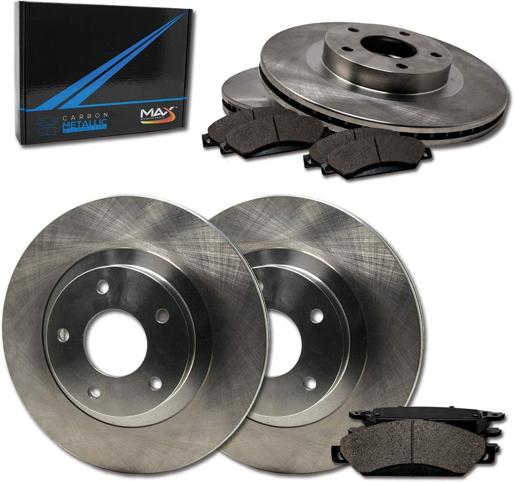Front and Rear Brake Rotors with Carbon Metallic Pads M17701