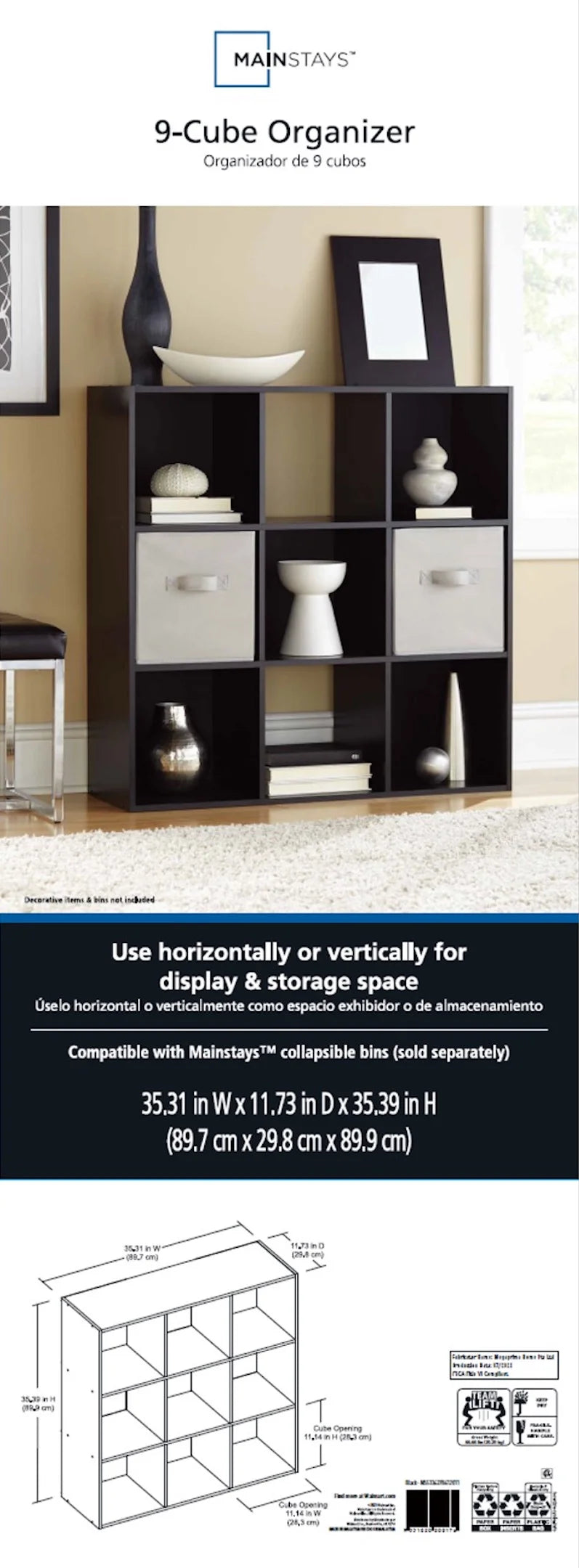 White 9-Cube Storage Organizer D3616