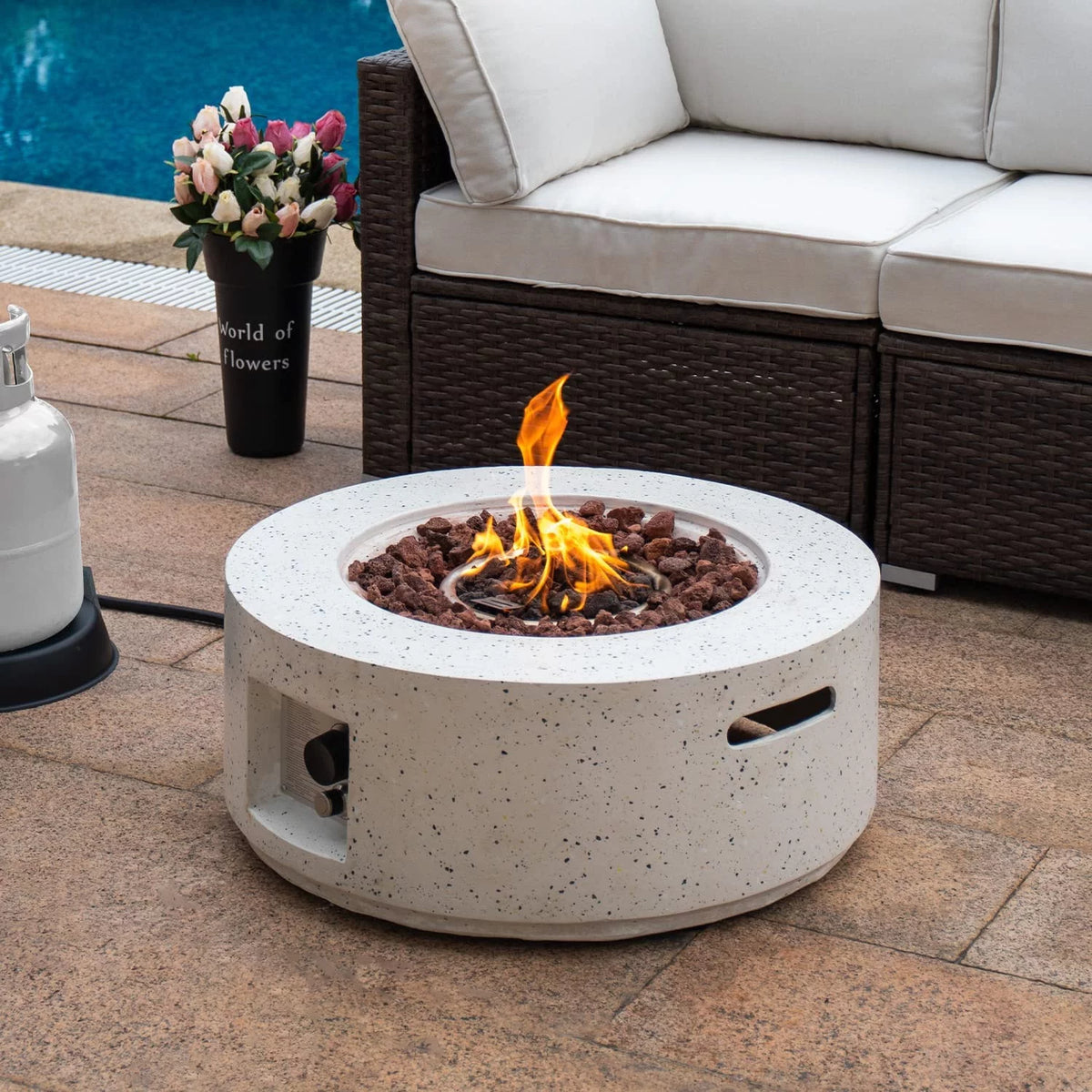 28-inch Round Propane Fire Pit Table Q3927