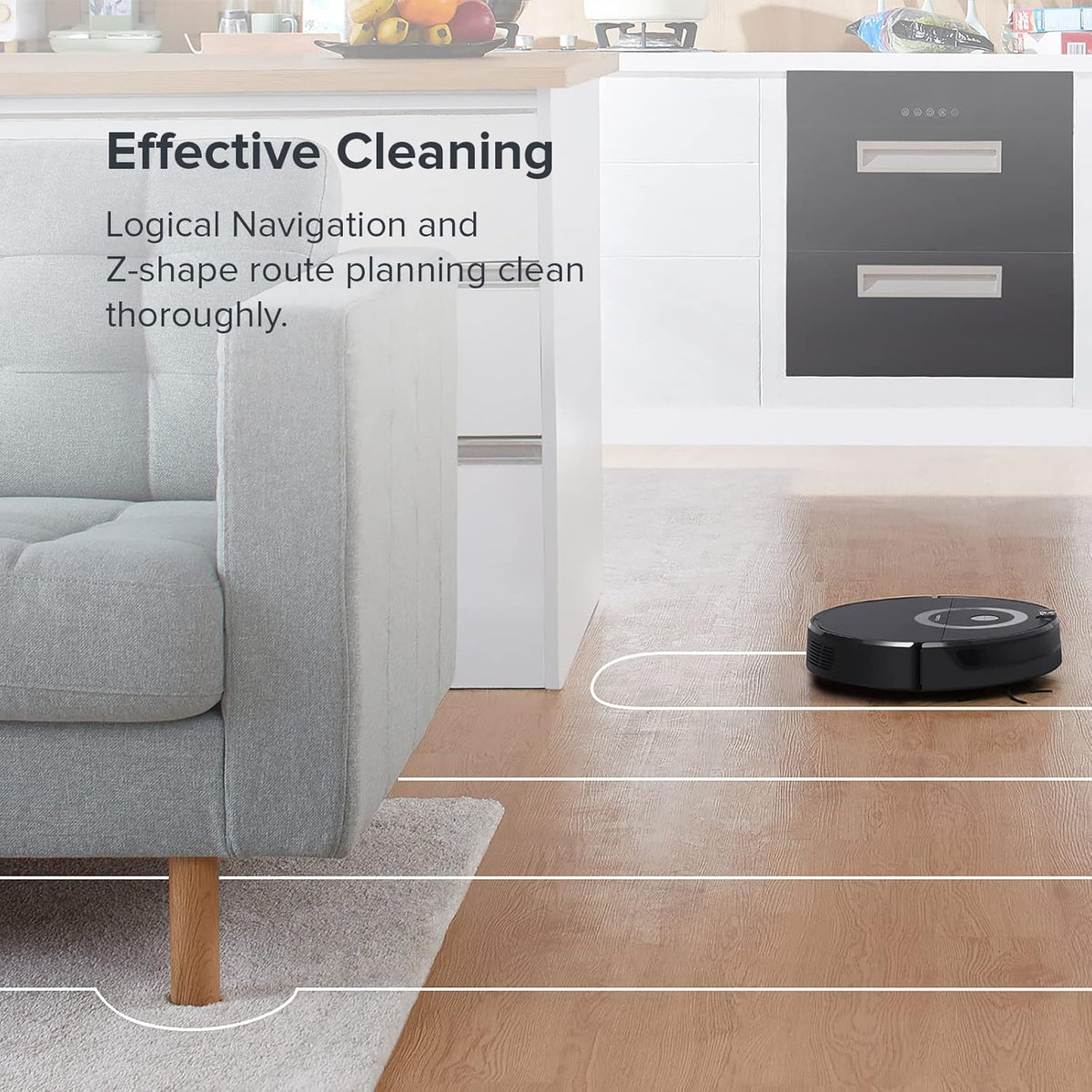 Robot Vacuum Cleaner with 2500Pa Strong Suction T218