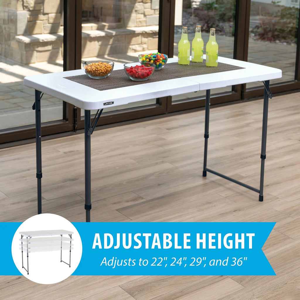 4 ft. Rectangle Fold-in-Half Adjustable Table P95886