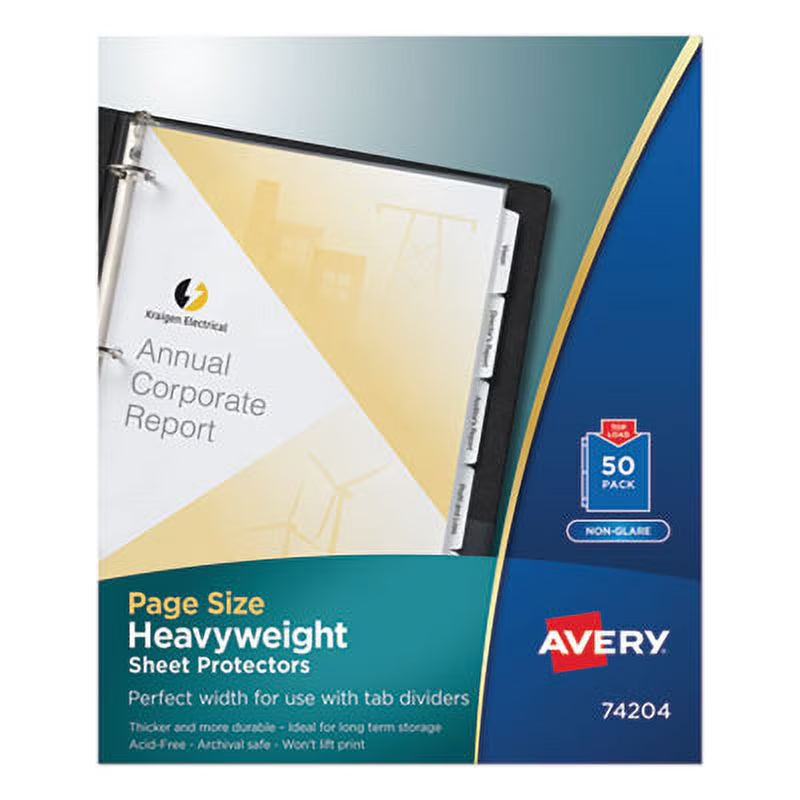 Non-Glare Top-Load Sheet Protectors, Letter, 50/Box U285