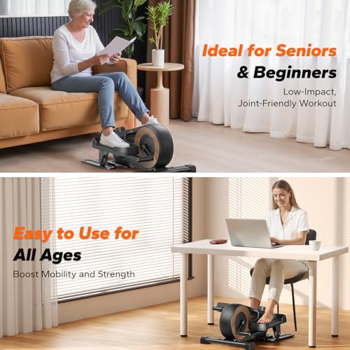 Under Desk Elliptical Machine, Seated Pedal Exerciser with 8 Resistance Levels G12337