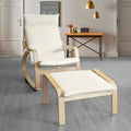 Natural White Boucle Sherpa Chair and Footstool Covers O54726