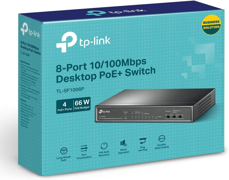 8-Port PoE Switch, 4 POE Ports, 53W, Pack of 2 W40393