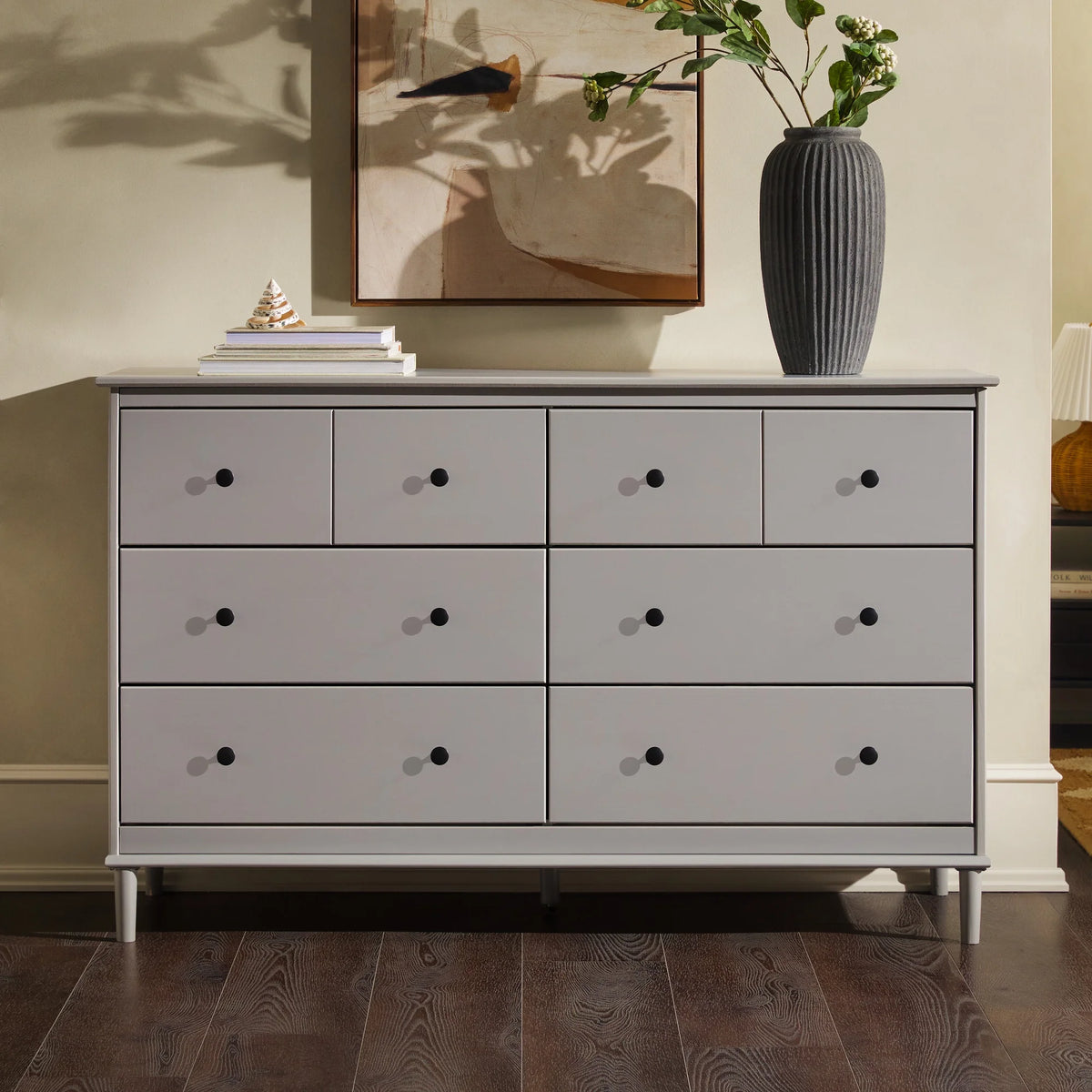 Walnut 6-Drawer Solid Wood Dresser E9370