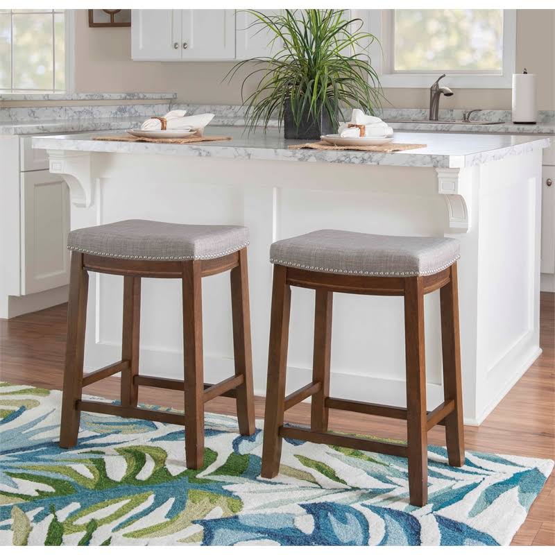 Rustic Brown Wood Counter Stool T723328