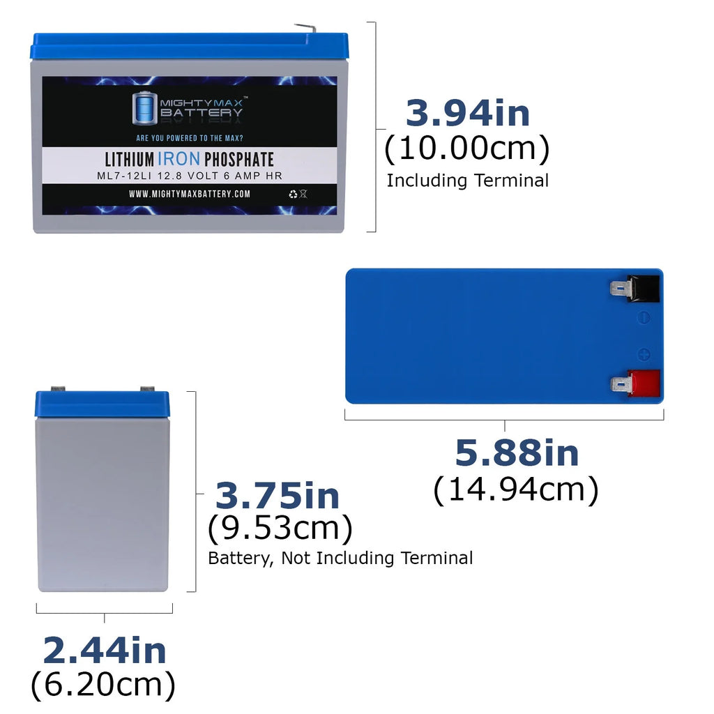 12V 7AH Lithium Replacement Battery 2 Pack G87621
