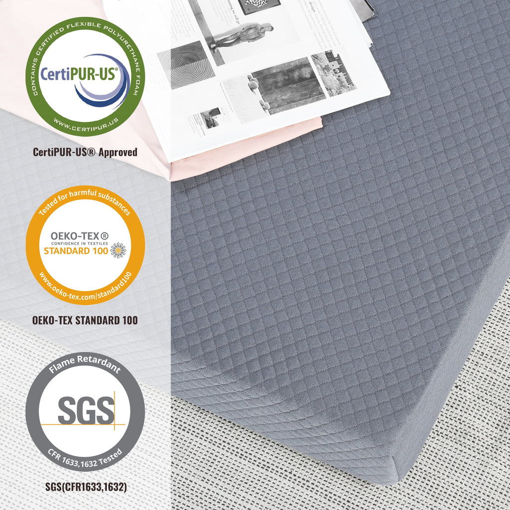 4'' Blue Narrow Twin Memory Foam Mattress V10610