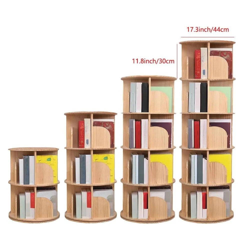 3 Tier Rotating Wood Bookshelf S5908