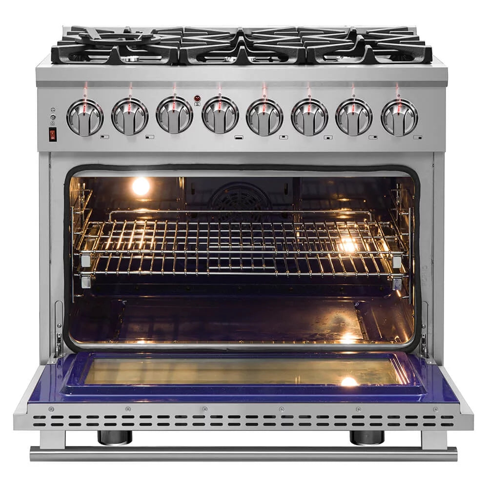 36 inch Stainless Dual Fuel Electric Gas Range Y6462