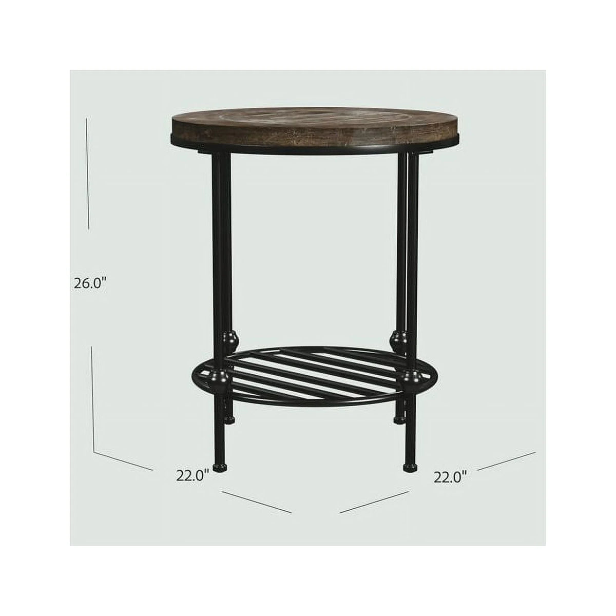Round Wood End Table in Barnside Brown V732