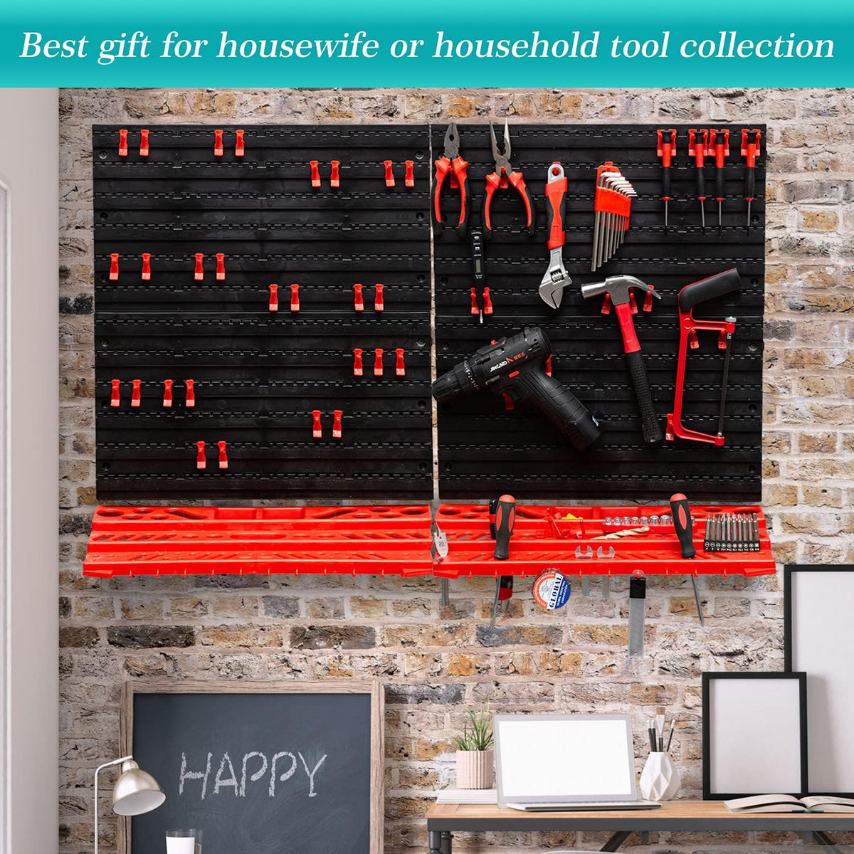 54-Piece Wall Mounted Pegboard Tool Organizer, Pack of 2 H150221