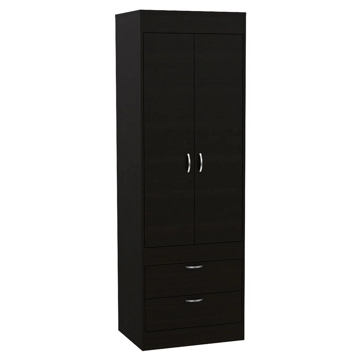 Black 2 Drawer Engineered Wood Armoire D92046