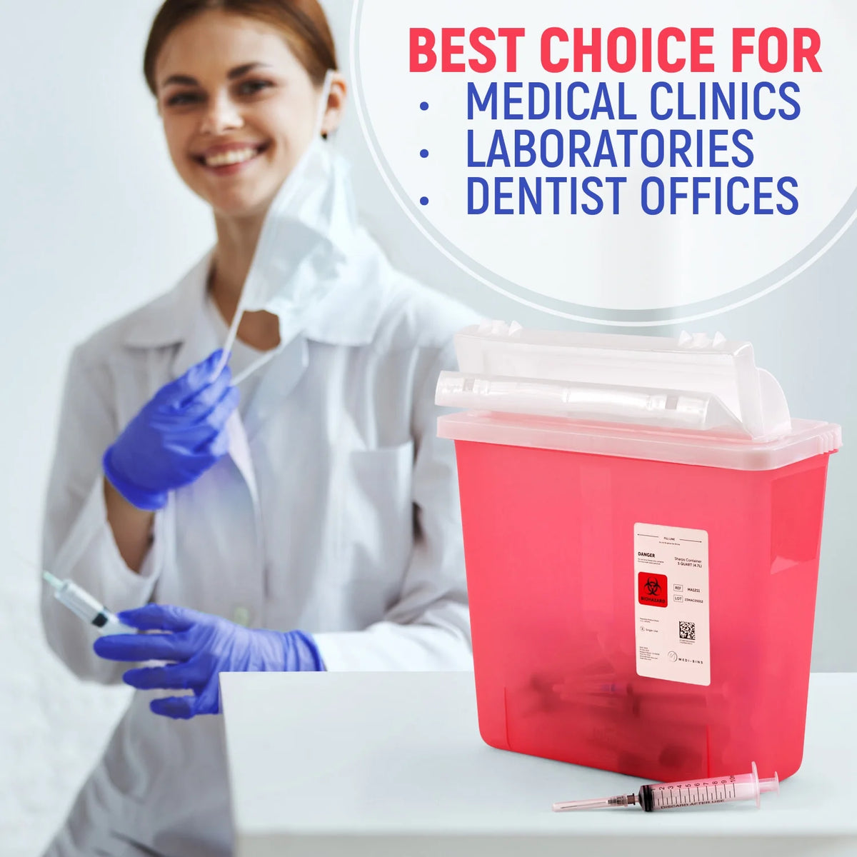 5 Qt Sharps Disposal Container H432