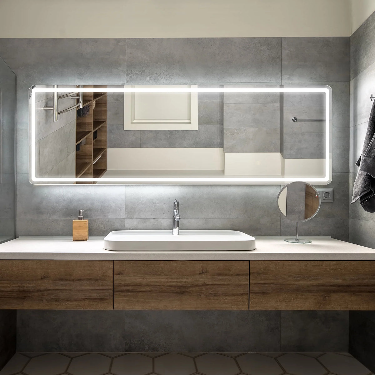 64x21 Black Full Length Mirror C89188