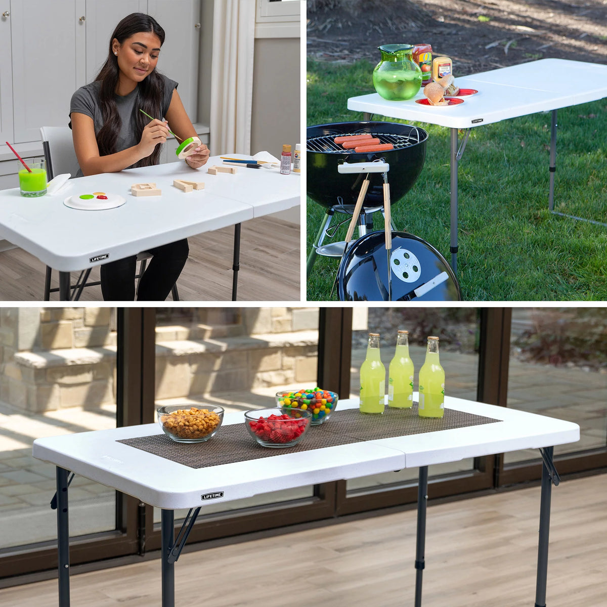4 ft. Rectangle Fold-in-Half Adjustable Table P95886