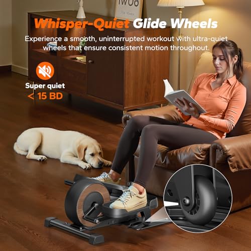 Under Desk Elliptical Machine, Seated Pedal Exerciser with 8 Resistance Levels G12337