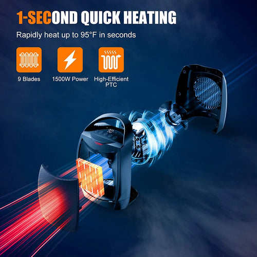 1500W Portable Electric Heater with Timer H702