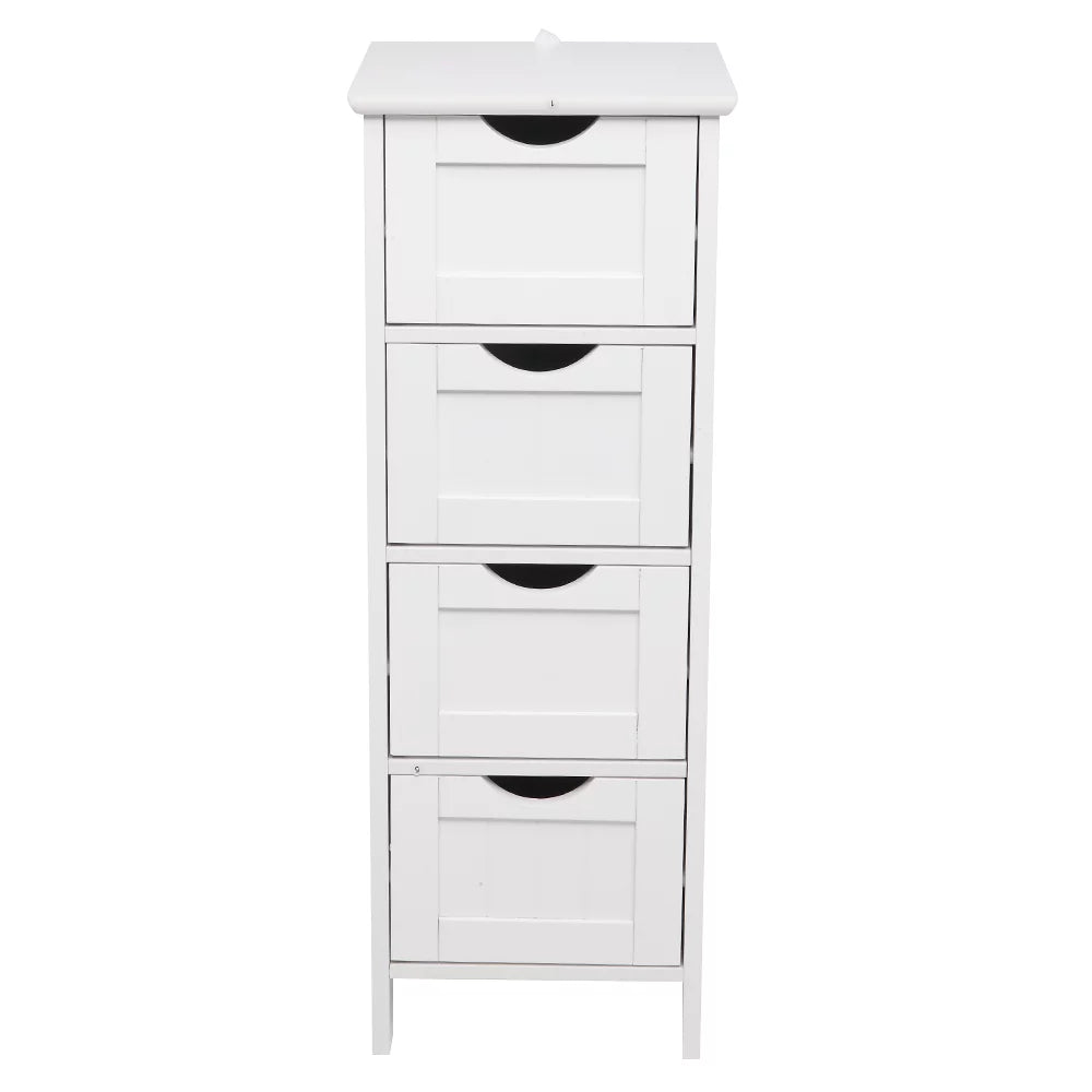 White 4 Drawer Wooden Floor Cabinet N26001