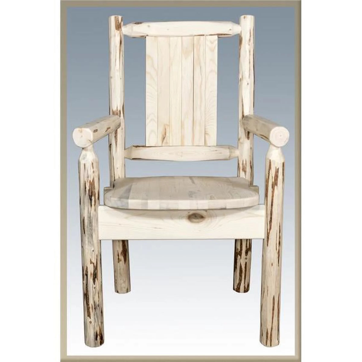 Captains Chair with Laser Engraved Wolf Design V75557