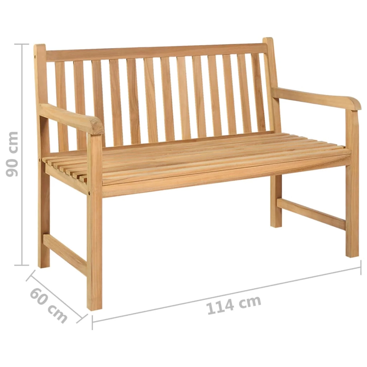 Solid Teak Wood Patio Bench A25363