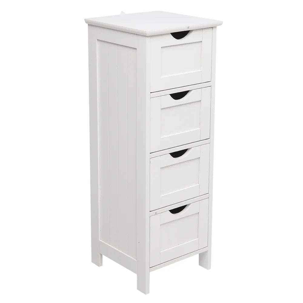 White 4 Drawer Wooden Floor Cabinet N26001
