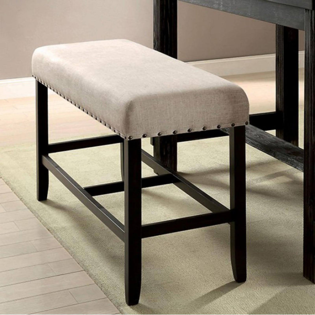 Antique Black Finish Counter Ht. Bench U716669