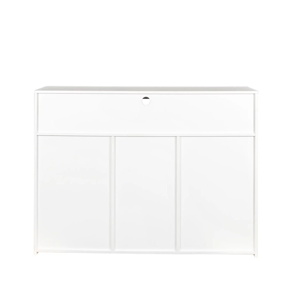Black High Gloss Sideboard Storage Cabinet with LED Light J90898