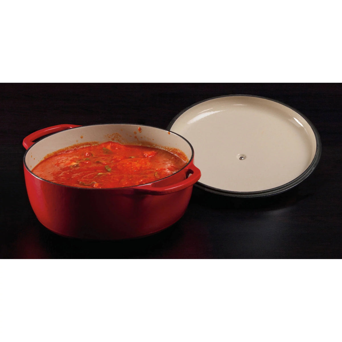 7.5 Quart Enameled Cast Iron Dutch Oven Red E540