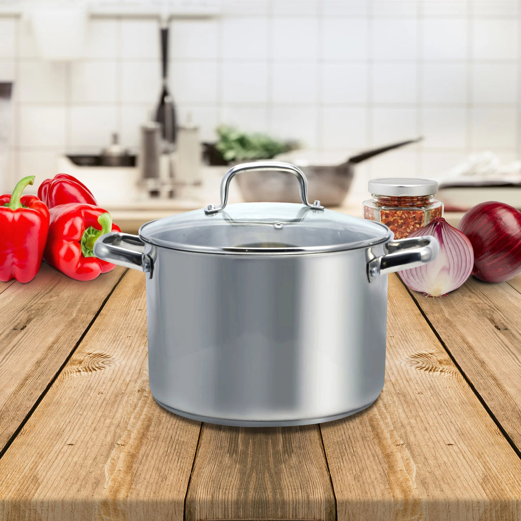 8 Quart Stock Pot with Tempered Glass Lid D12490
