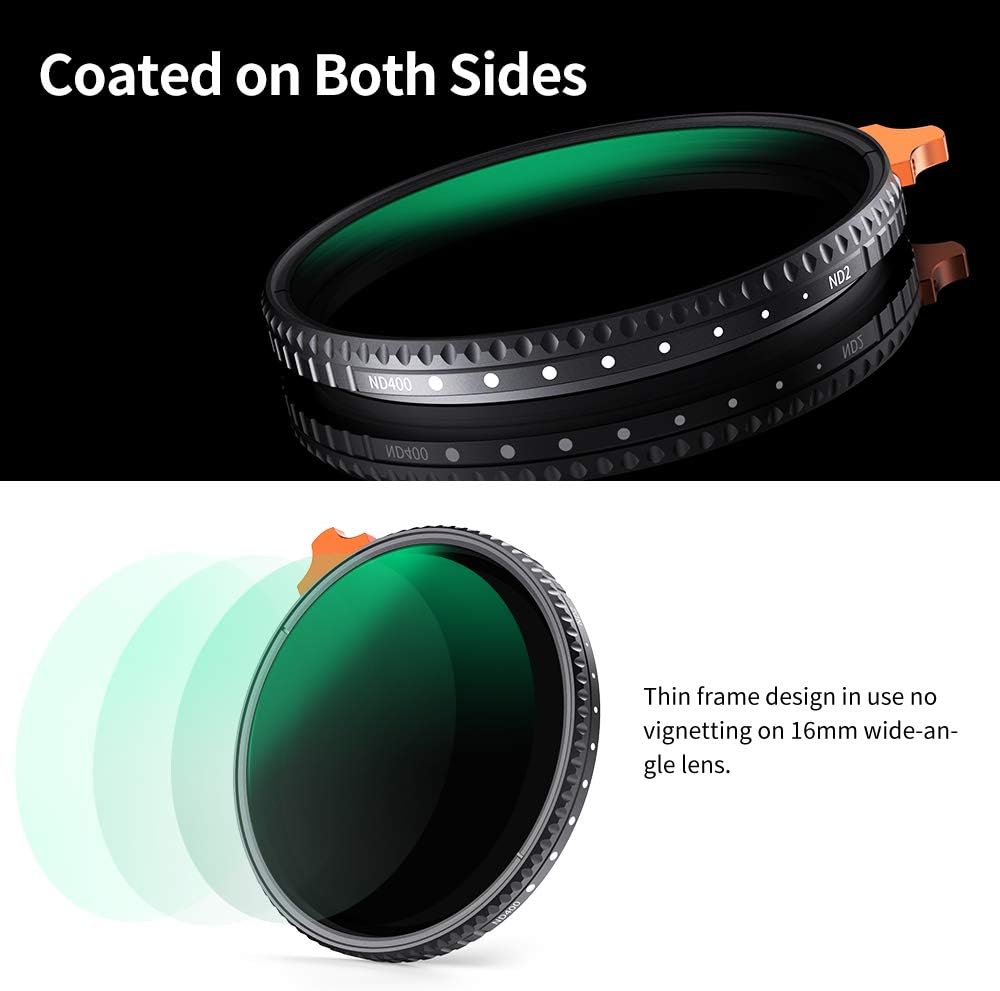 52mm Variable ND Filter ND2-ND400 1-9 Stops Multi-Layer Coatings AGC Glass D686