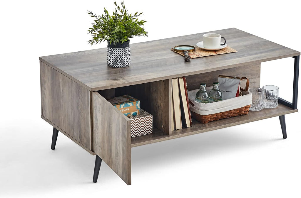 Modern Grey Wood Storage Coffee Table S86153