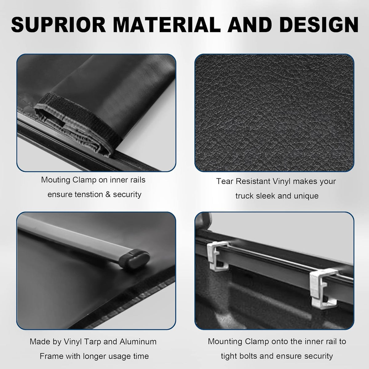 Roll-Up Soft Vinyl Truck Bed Tonneau Cover for 6 FT Fleetside Cargo Bed Y7202