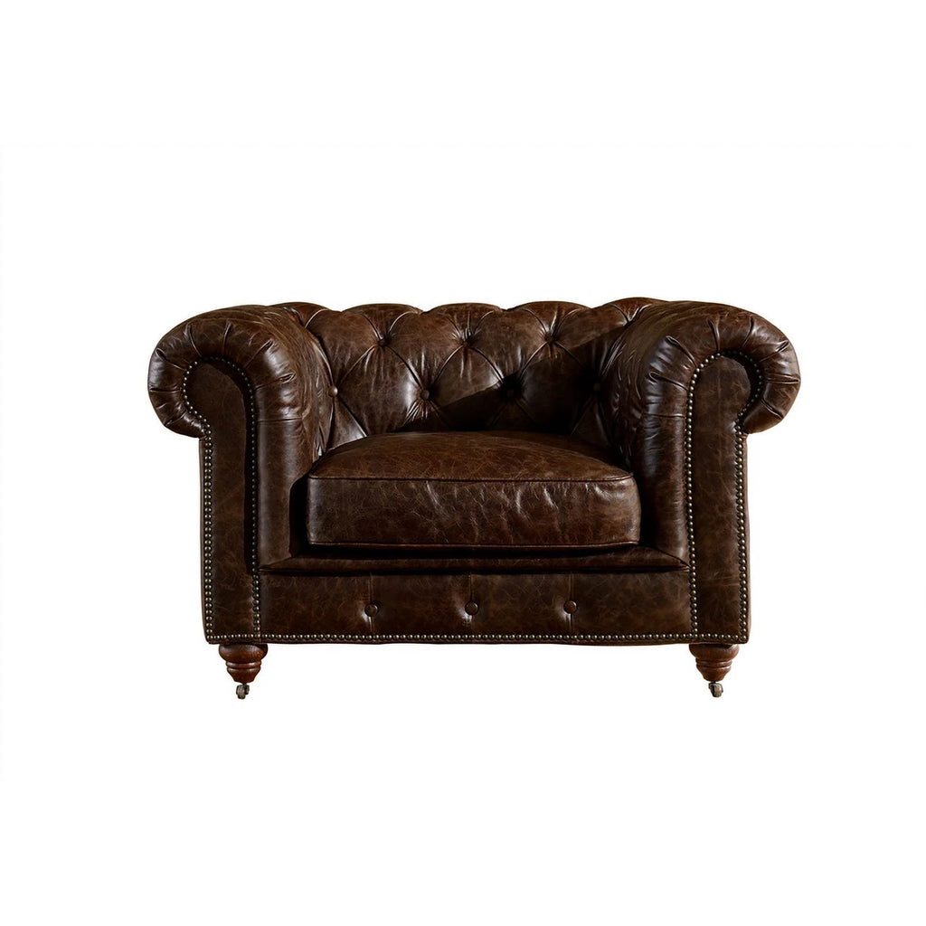 47" Brown Leather Sofa N304