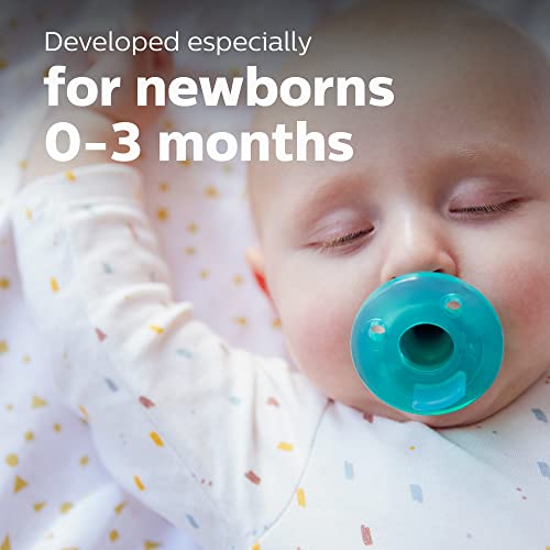 0-3 Months Orthodontic Silicone Pacifiers, Green, 4 Pack O2266