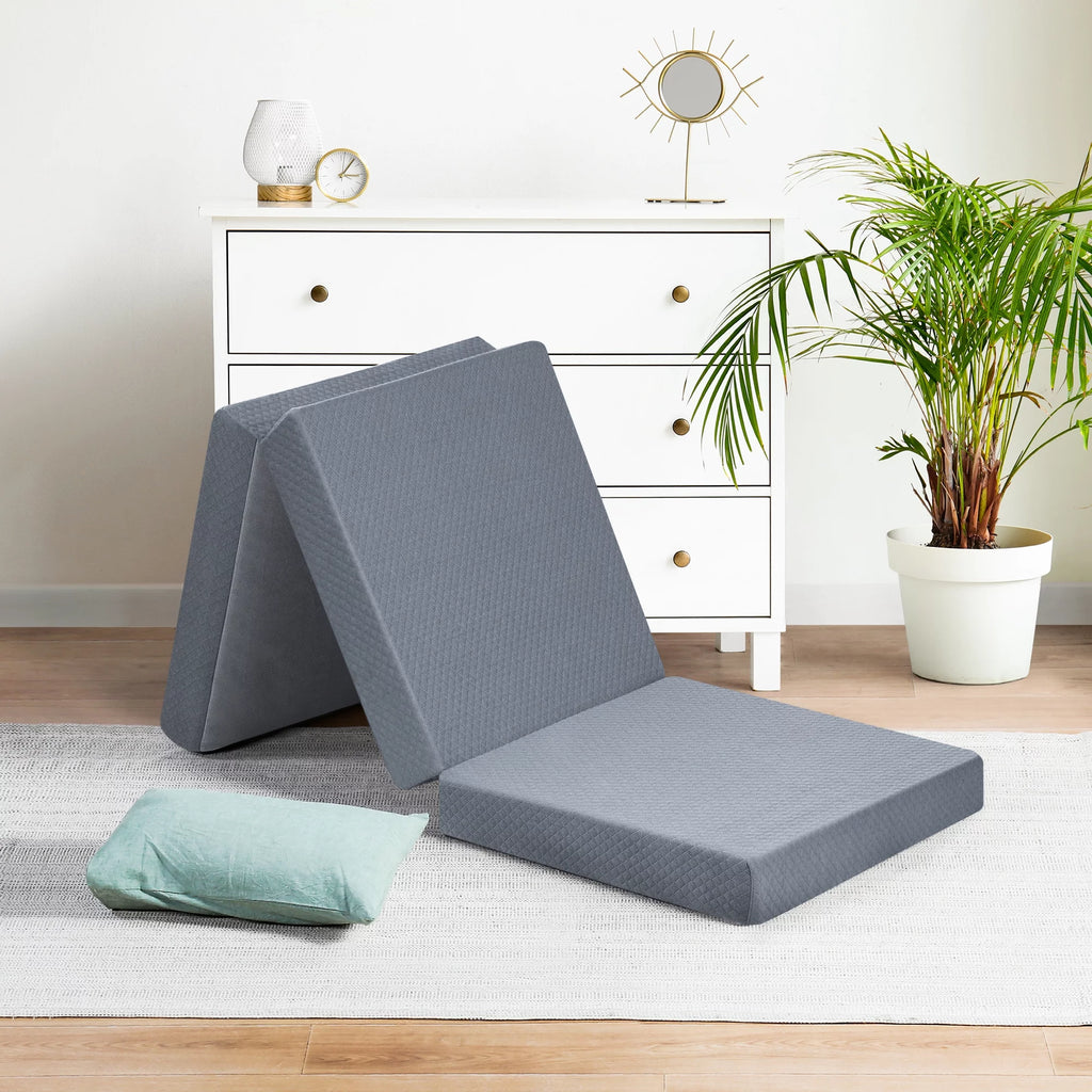 4'' Blue Narrow Twin Memory Foam Mattress V10610