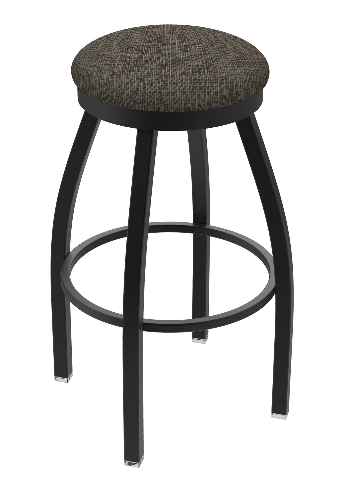 Black Wrinkle Swivel Stool with Willow Seat D381168