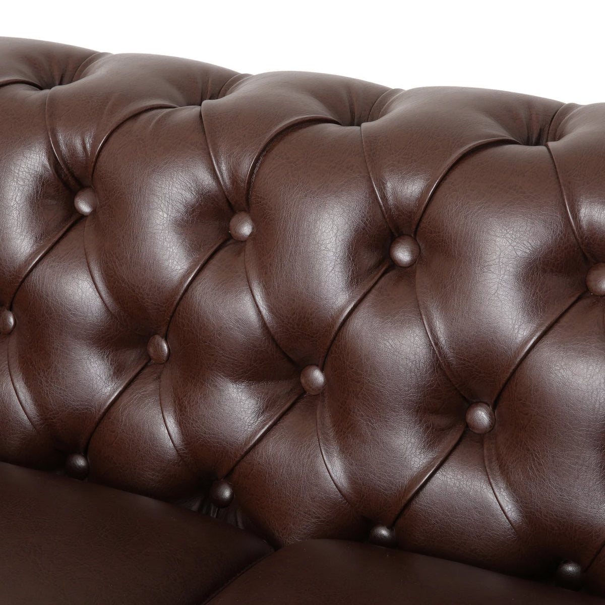 Dark Brown Faux Leather Loveseat I976
